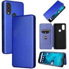 For Kyocera Android One S10 Carbon Fiber Texture Flip Leather Phone Case(Blue) - 1