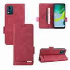 For Motorola Moto E13 4G Magnetic Clasp Flip Leather Phone Case(Red) - 1