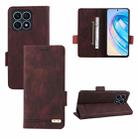 For Honor X8a Magnetic Clasp Flip Leather Phone Case(Brown) - 1