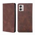 For Motorola Moto G53 5G/G13 4G/G23 4G Skin Feel Magnetic Horizontal Flip Leather Phone Case(Dark Brown) - 1