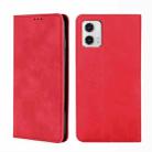 For Motorola Moto G73 5G Skin Feel Magnetic Horizontal Flip Leather Phone Case(Red) - 1