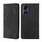 For OPPO Reno8 T 5G/A1 Pro 5G Skin Feel Magnetic Horizontal Flip Leather Phone Case(Black) - 1