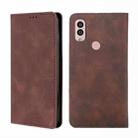 For Kyocera Android One S10 Skin Feel Magnetic Horizontal Flip Leather Phone Case(Dark Brown) - 1