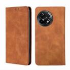 For OnePlus Ace 2/11R Skin Feel Magnetic Horizontal Flip Leather Phone Case(Light Brown) - 1