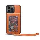 For iPhone 14 Pro Max ESEBLE Star Series Lanyard Holder Card Slot Phone Case(Brown) - 1