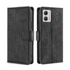 For Motorola Moto G53 5G/G13 4G/G23 4G Skin Feel Crocodile Magnetic Clasp Leather Phone Case(Black) - 1