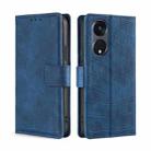 For OPPO Reno8 T 5G/A1 Pro 5G Skin Feel Crocodile Magnetic Clasp Leather Phone Case(Blue) - 1