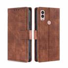 For Kyocera Android One S10 Skin Feel Crocodile Magnetic Clasp Leather Phone Case(Brown) - 1