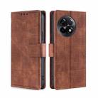 For OnePlus Ace 2/11R Skin Feel Crocodile Magnetic Clasp Leather Phone Case(Brown) - 1