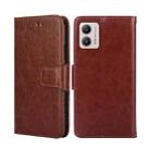 For Motorola Moto G53 5G/G13 4G/G23 4G Crystal Texture Leather Phone Case(Brown) - 1