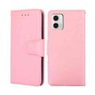 For Motorola Moto G73 5G Crystal Texture Leather Phone Case(Pink) - 1