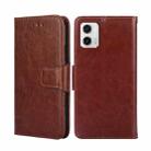 For Motorola Moto G73 5G Crystal Texture Leather Phone Case(Brown) - 1