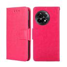 For OnePlus Ace 2/11R Crystal Texture Leather Phone Case(Rose Red) - 1