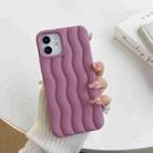 For iPhone 14 Pro Max Skin Feel 3D Water Wave Texture Phone Case(Purple) - 1