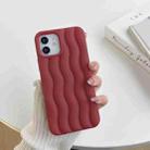 For iPhone 14 Pro Max Skin Feel 3D Water Wave Texture Phone Case(Wine Red) - 1