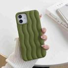 For iPhone 14 Pro Max Skin Feel 3D Water Wave Texture Phone Case(Olive Green) - 1