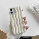 For iPhone 14 Skin Feel 3D Water Wave Texture Phone Case(White) - 1