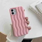 For iPhone 14 Skin Feel 3D Water Wave Texture Phone Case(Pink) - 1