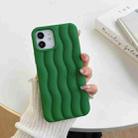 For iPhone 14 Skin Feel 3D Water Wave Texture Phone Case(Dark Green) - 1