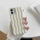 For iPhone 14 Plus Skin Feel 3D Water Wave Texture Phone Case(White) - 1