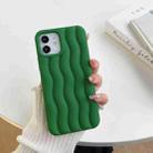 For iPhone 14 Plus Skin Feel 3D Water Wave Texture Phone Case(Dark Green) - 1