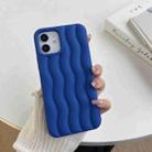 For iPhone 14 Plus Skin Feel 3D Water Wave Texture Phone Case(Royal Blue) - 1