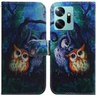 For Infinix Zero 20 / X6821 Coloured Drawing Flip Leather Phone Case(Oil Painting Owl) - 1