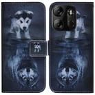 For Tecno Spark Go 2023 / Pop 7 Pro Coloured Drawing Flip Leather Phone Case(Wolf and Dog) - 1