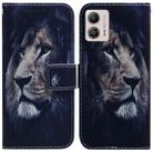 For Motorola Moto G13 / G23 / G53 Coloured Drawing Flip Leather Phone Case(Lion) - 1