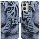 For Motorola Moto G13 / G23 / G53 Coloured Drawing Flip Leather Phone Case(Tiger) - 1