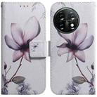 For OnePlus 11 Coloured Drawing Flip Leather Phone Case(Magnolia) - 1