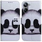 For Realme 10 Pro 5G Coloured Drawing Flip Leather Phone Case(Panda) - 1