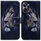 For Realme 10 Pro 5G Coloured Drawing Flip Leather Phone Case(Lion) - 1