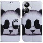 For Realme 10 Pro+ Coloured Drawing Flip Leather Phone Case(Panda) - 1