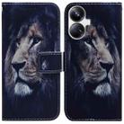 For Realme 10 Pro+ Coloured Drawing Flip Leather Phone Case(Lion) - 1