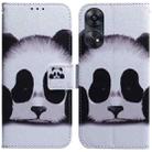 For OPPO Reno8 T 4G Coloured Drawing Flip Leather Phone Case(Panda) - 1