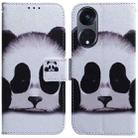 For OPPO Reno8 T 5G / A1 Pro 5G Coloured Drawing Flip Leather Phone Case(Panda) - 1