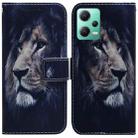 For Xiaomi Redmi Note 12 5G Coloured Drawing Flip Leather Phone Case(Lion) - 1