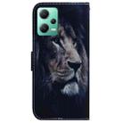 For Xiaomi Redmi Note 12 5G Coloured Drawing Flip Leather Phone Case(Lion) - 3