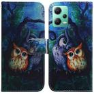 For Xiaomi Redmi Note 12 5G Coloured Drawing Flip Leather Phone Case(Oil Painting Owl) - 1