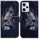 For Xiaomi Redmi Note 12 Pro 5G Coloured Drawing Flip Leather Phone Case(Lion) - 1