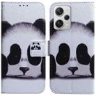 For Xiaomi Redmi Note 12 Pro+ Coloured Drawing Flip Leather Phone Case(Panda) - 1