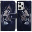 For Xiaomi Redmi Note 12 Pro+ Coloured Drawing Flip Leather Phone Case(Lion) - 1