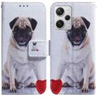 For Xiaomi Redmi Note 12 Pro+ Coloured Drawing Flip Leather Phone Case(Pug) - 1