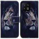 For Xiaomi 13 5G Coloured Drawing Flip Leather Phone Case(Lion) - 1