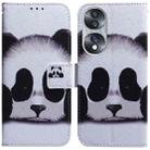 For Honor 70 Coloured Drawing Flip Leather Phone Case(Panda) - 1