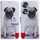 For Honor 70 Coloured Drawing Flip Leather Phone Case(Pug) - 1