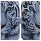 For Honor 70 Coloured Drawing Flip Leather Phone Case(Tiger) - 1