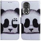 For Honor 80 Coloured Drawing Flip Leather Phone Case(Panda) - 1
