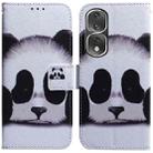 For Honor 80 Pro Coloured Drawing Flip Leather Phone Case(Panda) - 1